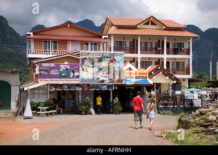 Saysong guest house di Vang Vieng, Laos Foto Stock