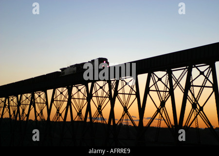 Ponte che attraversa una profonda valle del fiume Foto Stock