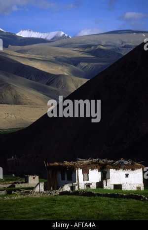 In stile tibetano in casa Rumtse Ladakh India del nord Foto Stock