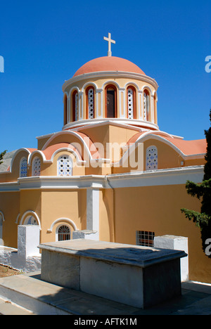 Chiesa di evangelismos nell'isola di symi grecia Foto Stock