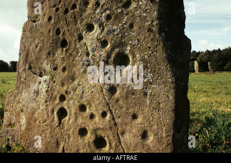 Ballymeanoch pietre permanente, vicino a Nr Kilmartin Argyllshire Strathclyde in Scozia. Foto Stock