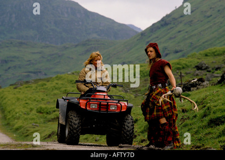 Il Clan Seoras Wallace Chieftan di 'Clan Wallace' Battaglia di Culloden un gruppo di reenactment scozzese Glen Croe Scotland 1990 Regno Unito HOMER SYKES Foto Stock