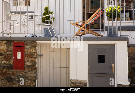 Esterno del Patio balcone in St Ives,Cornwall,l'Inghilterra,UK Foto Stock