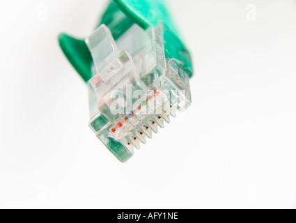 RJ45 per i dati comunicazioni via cavo close up Foto Stock