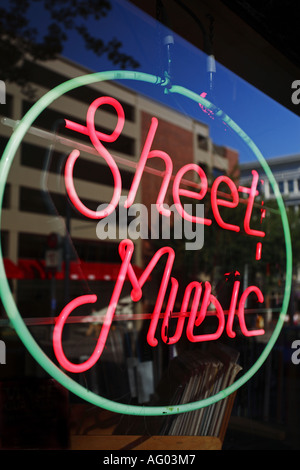 Music store segno , Portland, Oregon, Stati Uniti d'America Foto Stock