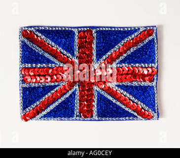 Union Jack abbigliamento sequined patch Foto Stock