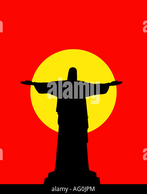 La statua del Cristo Redentore, monte Corcovado, Rio de Janeiro, Brasile Foto Stock