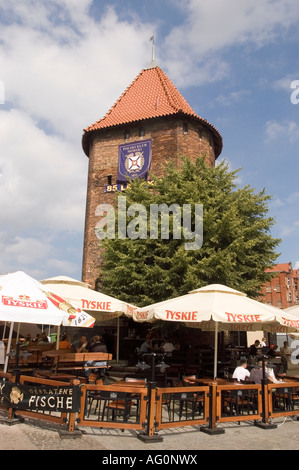 La torre del cigno a Danzica Polonia Baszta Labedz Foto Stock