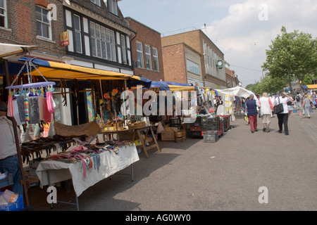 Giorno di mercato a St Albans Hertfordshire, Hertfordshire Herts Inghilterra REGNO UNITO Foto Stock