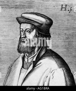 Wyclef, Giovanni, 1320/1330 - 31.12.1384, Inglese teologo, ritratto, incisione, circa seicento, artista del diritto d'autore non deve essere cancellata Foto Stock