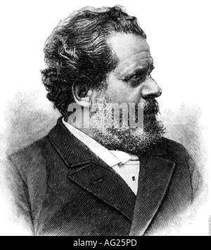 Carducci, Giosue, 27.7.1835 - 16.2.1907, autore, ritratto, profilo, incisione, 19th secolo, Pseudonimo Enotrio Romano, poeta, professore di letteratura italiana, premio Nobel 1906, , Foto Stock