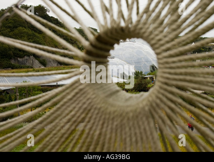 Il Progetto Eden è un grande complesso ambientale in Inghilterra. Il progetto si trova in una rigenerata china clay pit, individuare Foto Stock