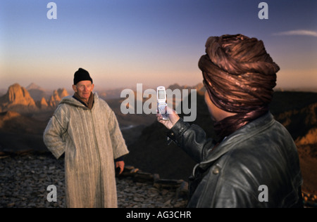 Algeria Tamanrasset monaco cattolici che vivono in eremitaggio su Assekrem Hoggar in montagna Foto Stock