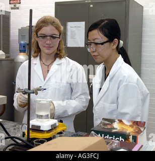 La Yale University scuola estiva del laboratorio di chimica per studenti universitari Foto Stock