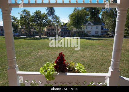 Gazebo in cottage Vittoriani in mille Island Park a Wellesley Island in mille isola St Lawrence Seaway Foto Stock