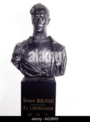 Bolivar, Simon, 24.7.1783 - 10.4.1830, generale e politico sudamericano, busto, bronzo, di Leon-Ernest Drivier (1878 - 1951), 1906, Phönixsaal, municipio, Amburgo, Germania, Foto Stock