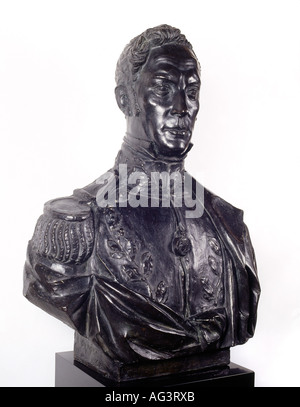 Bolivar, Simon, 24.7.1783 - 10.4.1830, generale e politico sudamericano, busto, bronzo, di Leon-Ernest Drivier (1878 - 1951), 1906, Phönixsaal, municipio, Amburgo, Germania, Foto Stock