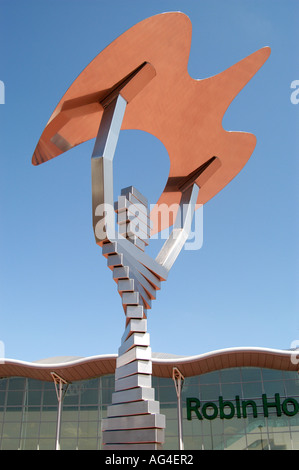 Scultura all'Aeroporto Robin Hood Foto Stock