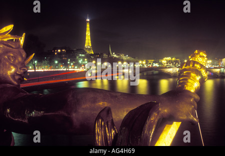 Pont Alexandre III ponte sulla Senna Parigi Francia Europa Foto Stock