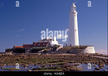 St Marys faro, Whitley Bay, Tyne and Wear, England, Regno Unito Foto Stock