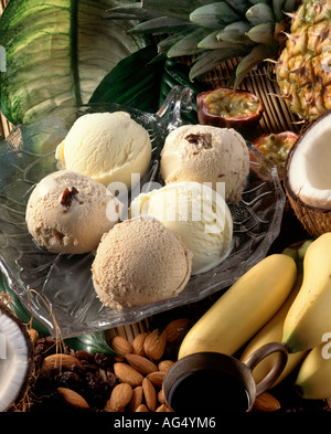 Gelati e frutta Foto Stock