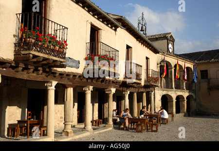 Plaza Mayor, Pedraza, Segovia Castiglia e Leon, Spagna Foto Stock