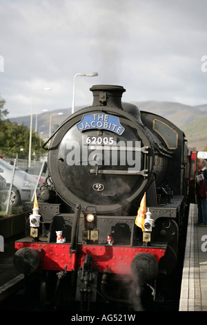 "LNER' 'Peppe K1' 2-6-0 locomotiva traino del treno giacobita a 'Fort William' su 'West Highland Line " Scozia Foto Stock