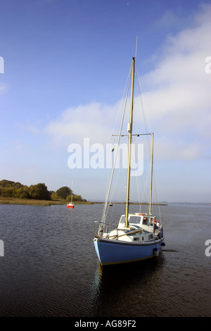 Barca a vela sul Lough Derg Irlanda Foto Stock