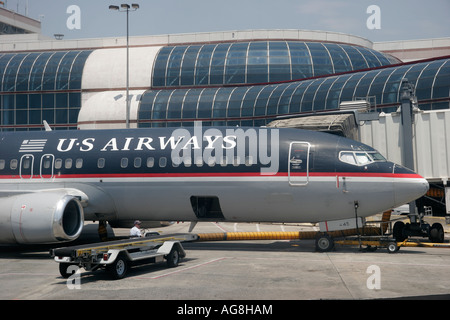 North Carolina, NC, South, Tar Heel state, Southern state, Mecklenburg County, Charlotte, Charlotte Douglas International Airport, US Airways, Commercial Airli Foto Stock