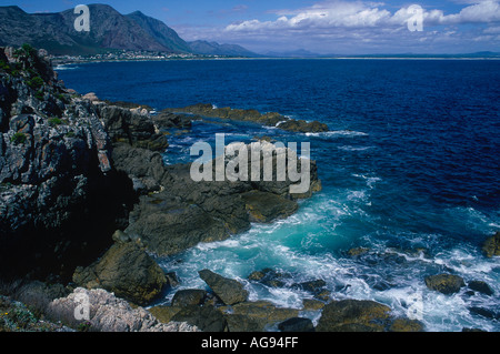 Coastline, Marine Hotel, Hermanus, Western Cape Province, Sudafrica, Africa Foto Stock