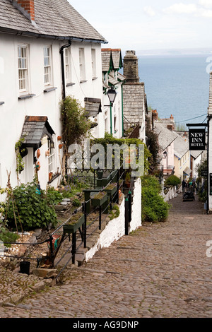 Regno Unito Devon Clovelly village high street Foto Stock