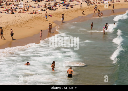 Spagna Barcellona spiaggia Platja de la Barceloneta Foto Stock