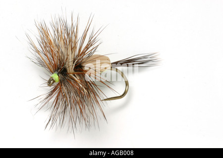 La pesca a mosca trota Humpy fly Foto Stock