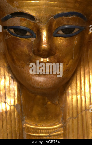 Yuya morte maschera al Museo del Cairo in Egitto Foto Stock