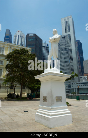 Statua di Sir Thomas Stamford Raffles Foto Stock