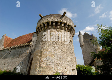 Bridoré castello fortificato, Indre-et-Loire, Francia. Foto Stock