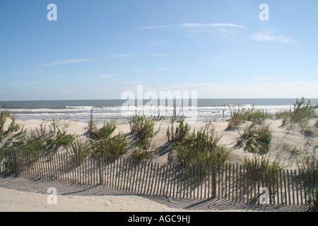 L'oceano visto da dietro le dune Foto Stock