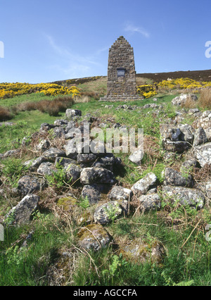 dh Monument Highland clearances BADBEA VILLAGE CAITHNESS SCOTLAND Historical Clearance villaggio insediamento rovine croft Foto Stock