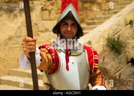 Una guardia a fort st elmo a Malta Foto Stock