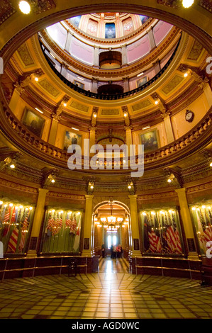 Interno del Michigan State Capitol dome e rotunda Foto Stock