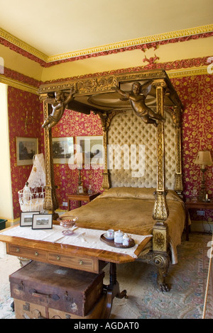 Camera da letto interno di Kentwell Hall Long Melford Inghilterra Suffolk REGNO UNITO Foto Stock