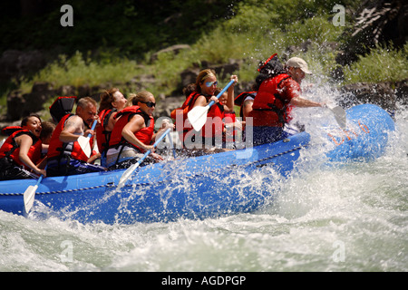 Whitewater Rafting sul fiume Snake River vicino a Jackson Wyoming Foto Stock