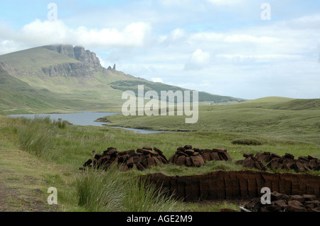 Rimozione di torba sull isola di Skye Foto Stock