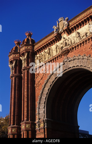 Dettaglio dell'Arc del Triomf Barcellona Spagna Foto Stock