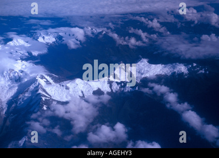 Antenna, vista da sopra, montagne delle Ande, a ovest di Cuzco, Cuzco, Perù, Sud America Foto Stock