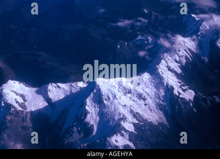 Antenna, vista da sopra, montagne delle Ande, a ovest di Cuzco, Cuzco, Perù, Sud America Foto Stock