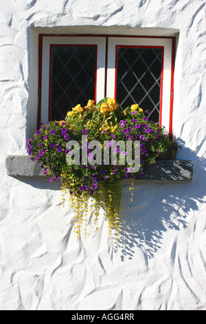 Caratteristico terrazzo casa in Abbey Street, Cong, County Mayo, Irlanda Foto Stock