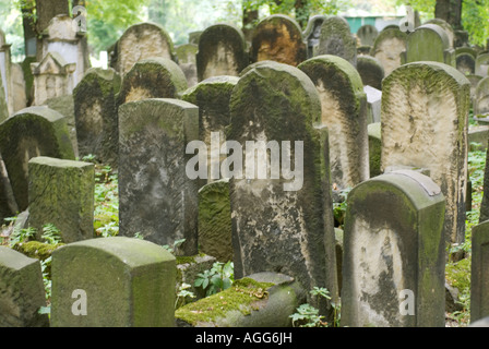 Il vecchio cimitero ebraico Kasimierz nel distretto di Cracovia in Polonia Foto Stock