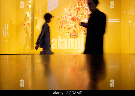 Pedoni passando un esclusivo store Ginza, Tokyo, Giappone Foto Stock