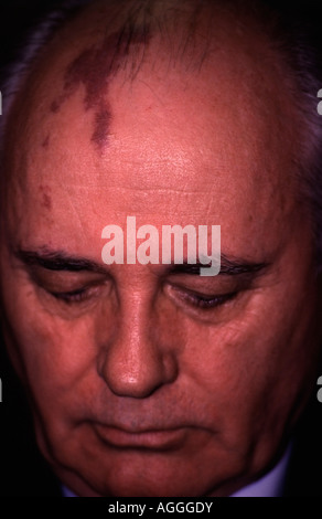 Ritratto dell'ultimo Presidente dell Unione Sovietica Mikhail Gorbachev Foto Stock